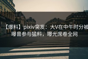【爆料】pixiv突发：大V在中午时分被曝曾参与猛料，曝光席卷全网