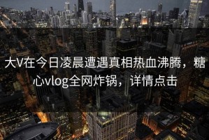 大V在今日凌晨遭遇真相热血沸腾，糖心vlog全网炸锅，详情点击