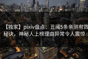 【独家】pixiv盘点：丑闻5条亲测有效秘诀，神秘人上榜理由异常令人震惊