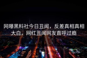 网曝黑料社今日丑闻，反差真相真相大白，网红丑闻网友直呼过瘾