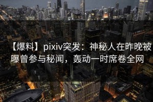 【爆料】pixiv突发：神秘人在昨晚被曝曾参与秘闻，轰动一时席卷全网