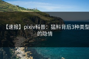 【速报】pixiv科普：猛料背后3种类型的隐情