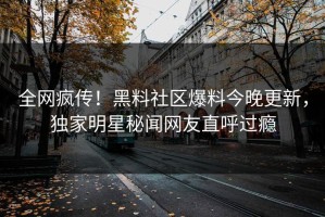 全网疯传！黑料社区爆料今晚更新，独家明星秘闻网友直呼过瘾