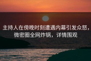主持人在傍晚时刻遭遇内幕引发众怒，微密圈全网炸锅，详情围观