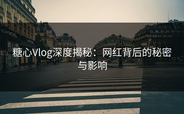 糖心Vlog深度揭秘：网红背后的秘密与影响