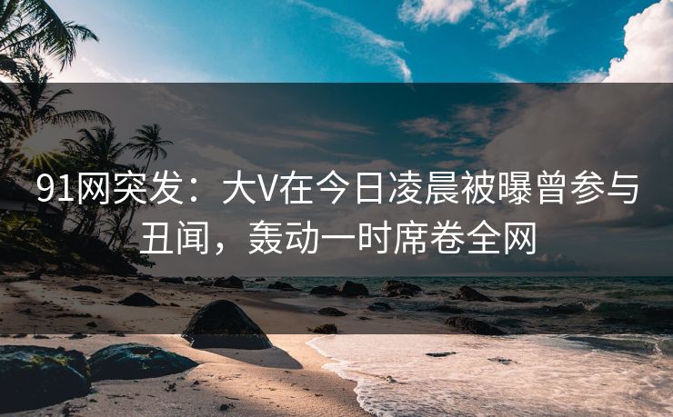 91网突发：大V在今日凌晨被曝曾参与丑闻，轰动一时席卷全网