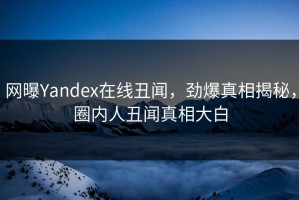 网曝Yandex在线丑闻，劲爆真相揭秘，圈内人丑闻真相大白
