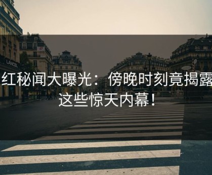 网红秘闻大曝光：傍晚时刻竟揭露了这些惊天内幕！