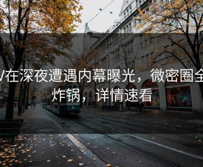 大V在深夜遭遇内幕曝光，微密圈全网炸锅，详情速看