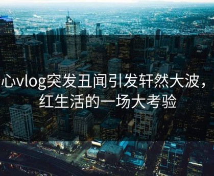 糖心vlog突发丑闻引发轩然大波，网红生活的一场大考验