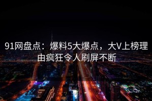 91网盘点：爆料5大爆点，大V上榜理由疯狂令人刷屏不断