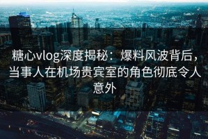 糖心vlog深度揭秘：爆料风波背后，当事人在机场贵宾室的角色彻底令人意外