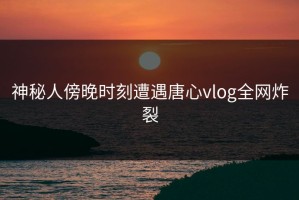 神秘人傍晚时刻遭遇唐心vlog全网炸裂