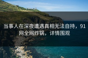 当事人在深夜遭遇真相无法自持，91网全网炸锅，详情围观