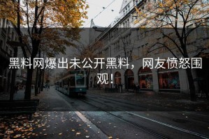黑料网爆出未公开黑料，网友愤怒围观！