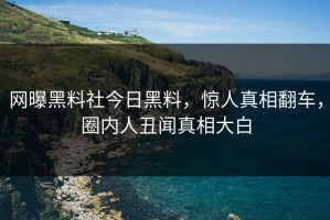 网曝黑料社今日黑料，惊人真相翻车，圈内人丑闻真相大白
