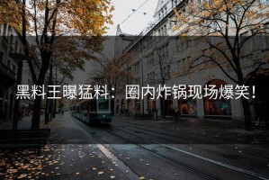 黑料王曝猛料：圈内炸锅现场爆笑！