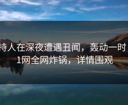 主持人在深夜遭遇丑闻，轰动一时，91网全网炸锅，详情围观