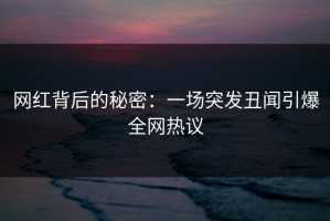 网红背后的秘密：一场突发丑闻引爆全网热议