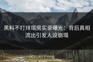 黑料不打烊塌房实录曝光：背后真相流出引发人设崩塌