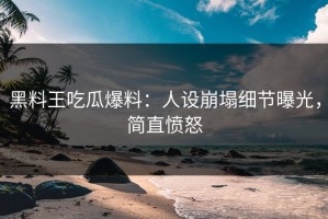 黑料王吃瓜爆料：人设崩塌细节曝光，简直愤怒