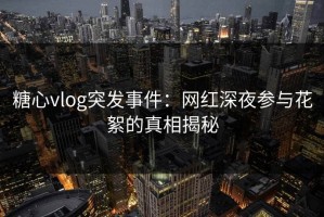 糖心vlog突发事件：网红深夜参与花絮的真相揭秘