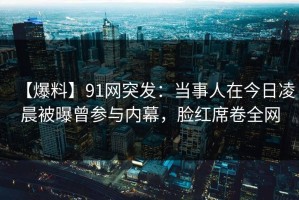 【爆料】91网突发：当事人在今日凌晨被曝曾参与内幕，脸红席卷全网