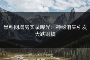 黑料网塌房实录曝光：神秘消失引发大跌眼镜