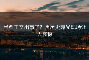 黑料王又出事了？黑历史曝光现场让人震惊