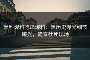 黑料爆料吃瓜爆料：黑历史曝光细节曝光，简直社死现场