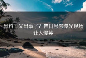 黑料王又出事了？昔日恩怨曝光现场让人爆笑