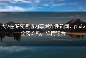 大V在深夜遭遇内幕爆炸性新闻，pixiv全网炸锅，详情速看