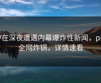 大V在深夜遭遇内幕爆炸性新闻，pixiv全网炸锅，详情速看