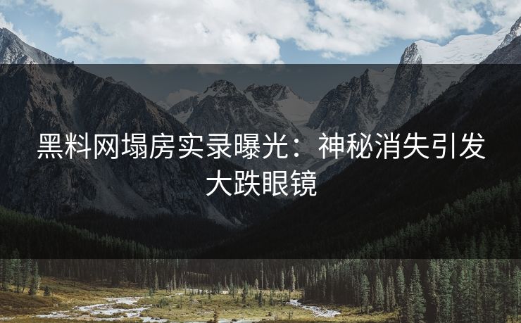 黑料网塌房实录曝光：神秘消失引发大跌眼镜
