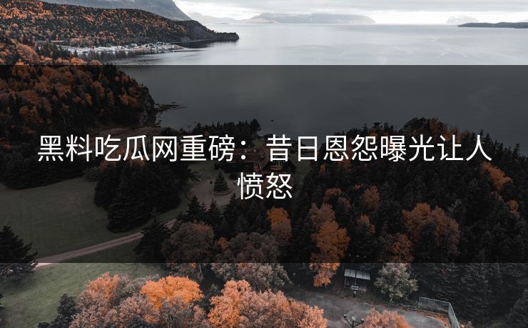 黑料吃瓜网重磅：昔日恩怨曝光让人愤怒