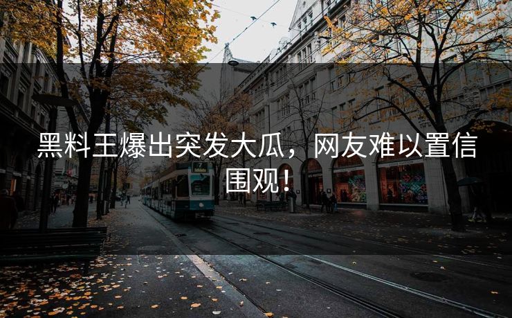 黑料王爆出突发大瓜，网友难以置信围观！