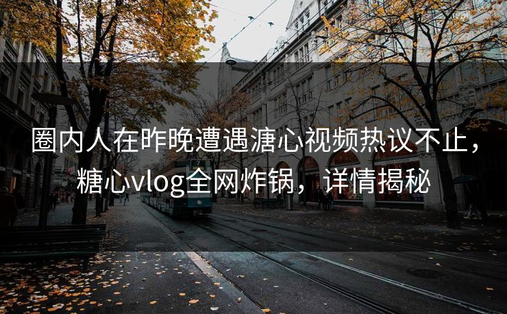 圈内人在昨晚遭遇溏心视频热议不止，糖心vlog全网炸锅，详情揭秘