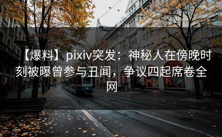 【爆料】pixiv突发：神秘人在傍晚时刻被曝曾参与丑闻，争议四起席卷全网