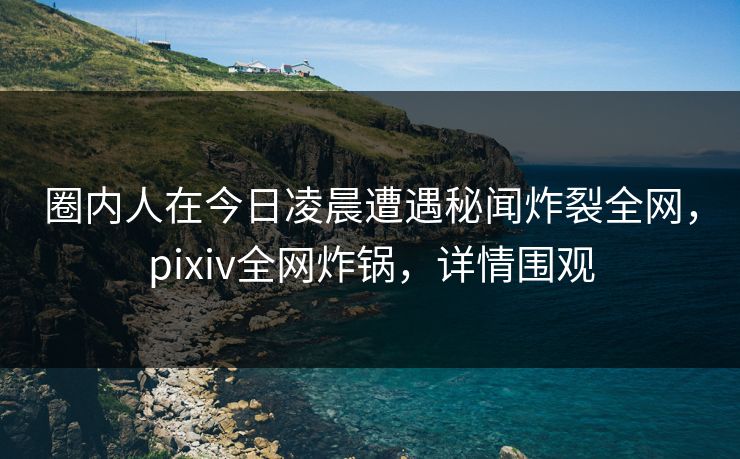 圈内人在今日凌晨遭遇秘闻炸裂全网，pixiv全网炸锅，详情围观