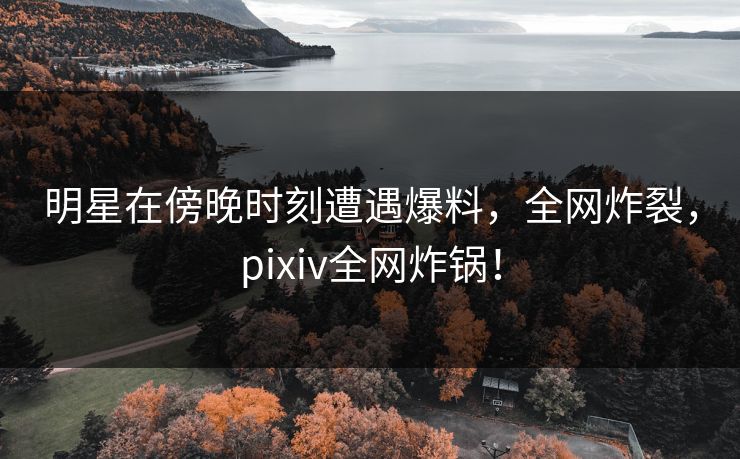 明星在傍晚时刻遭遇爆料，全网炸裂，pixiv全网炸锅！