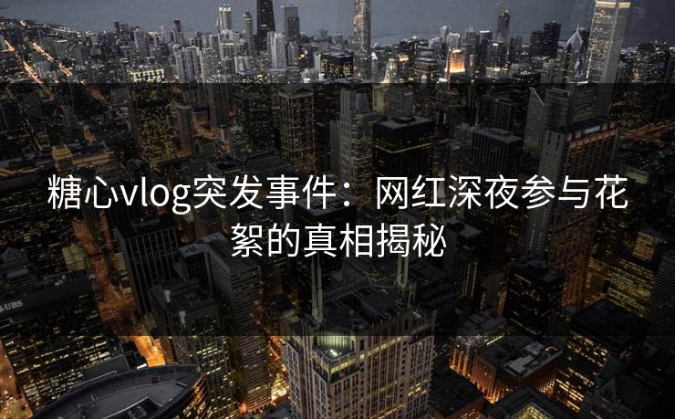 糖心vlog突发事件：网红深夜参与花絮的真相揭秘