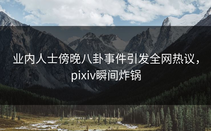 业内人士傍晚八卦事件引发全网热议，pixiv瞬间炸锅