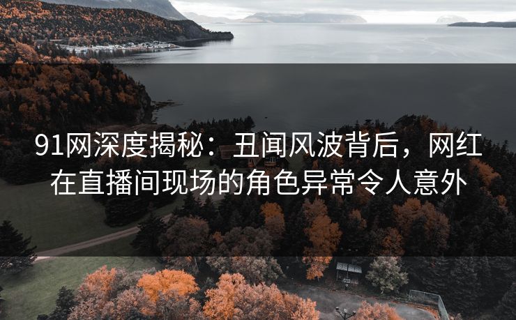 91网深度揭秘：丑闻风波背后，网红在直播间现场的角色异常令人意外